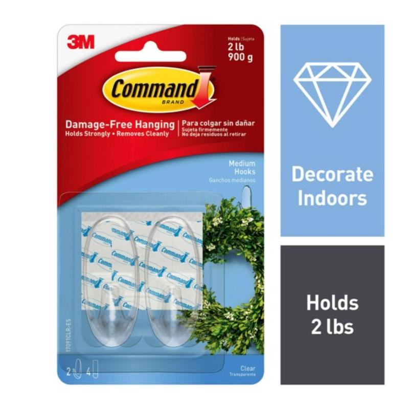 Command Clear Medium Hooks - 2 Pack 17091CLR-ES