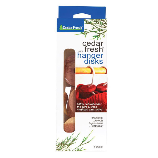 Household Essentials Cedar Fresh Cedar Rings, Pack of 6, Solid Eastern Red Cedar, Natural Moth and Odor Deterrent, Eco-Friendly and Chemical-Free, Perfect for Wire and Plastic Hangers, Natural 14306