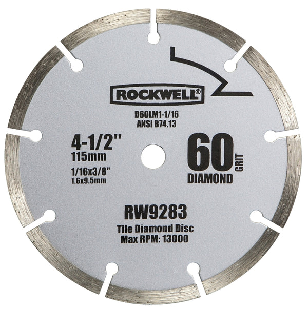 Rockwell RW9283 4 1/2-Inch 60-Grit Diamond Compact Circular Saw Blade