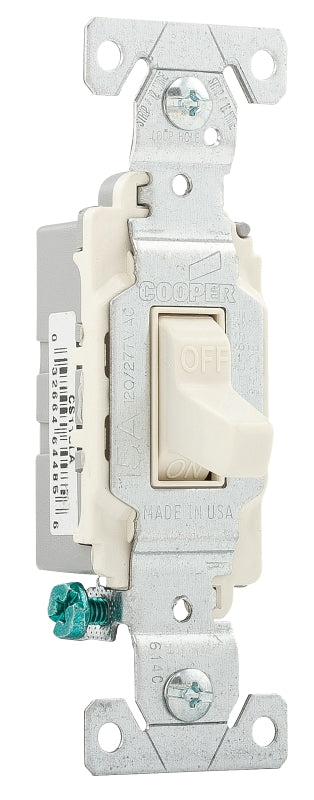 EATON Wiring CS115LA-SP-L 15-Amp, 120/277-Volt/AC Commercial Specification Grade Single Pole AC Compact Toggle Switch, Light Almond