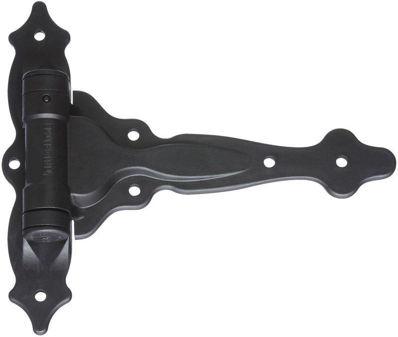 National Hardware N346-200 V6220 TruClose Decorative Spring T Hinge in Black, 7-3/4" x 8-1/2", 2 piece