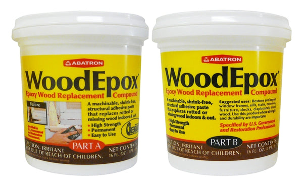 Abatron WoodEpox Kit - 2 Pint - 2-Part Structural Epoxy Adhesive Filler - Wood Filler Putty WE2PKR