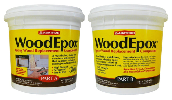 Abatron WoodEpox Kit - 2 Gallon - 2-Part Structural Epoxy Adhesive and Wood Hardener - Wood Filler Putty WE2GKR