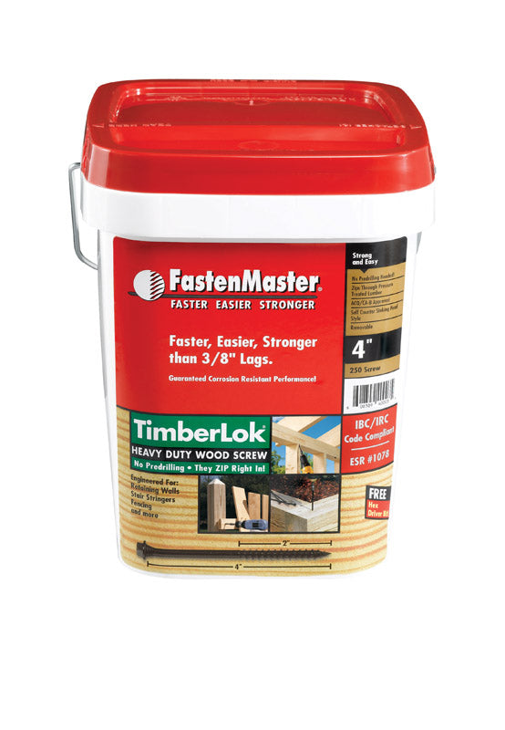 Omg! Timberlok 4'' 250 Pack Wood Screws Steel Epoxy FMTLOK04-250