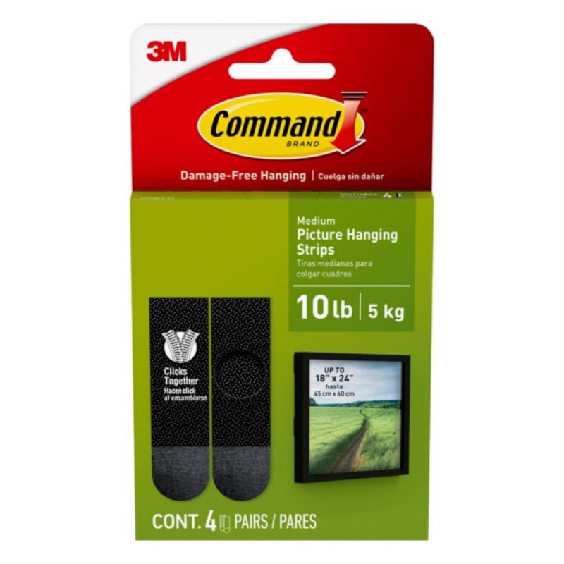 Command Picture Hanging Strips, 3/4" x 2 3/4", White 17201BLK-ES