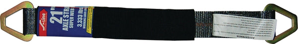 Ancra S-Line 30AS21-BK Axle Strap, 2 in W, 21 in L, PVB, Black, 3333 lb, D-Ring End Fitting