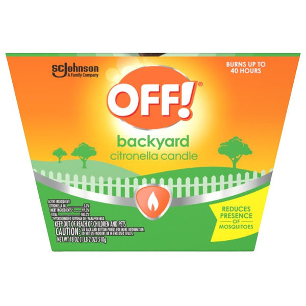 OFF! Backyard Citronella Scented Candle Burns Up to 40 Hours Provides Ambiance and a Gentle Glow for Backyard Outdoor Occasions 18 Ounce (Pack of 1) 70801