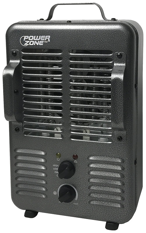 Homebasix PowerZone DQ1001 Deluxe Portable Utility Heater, 12.5 A, 120 V, 1300/1500 W, 2 -Heating Stage, Gray