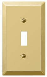 American Tack 163TBR Single Toggle Wallplate with Bright Brass Finish