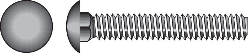 Hillman Galvanized Carriage Bolt 5/16” x 5-1/2”, 50 Count, Blunt Point, Alloy Steel, Self-Locking Round Head Fasteners, Wood and Metal, No Washer Needed, Rust-Resistant (812561)