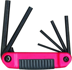 Eklind Ergo-Fold 25611 Hex Key Set, 6-Piece, Alloy Steel, Black, Specifications: Ergonomic Handle