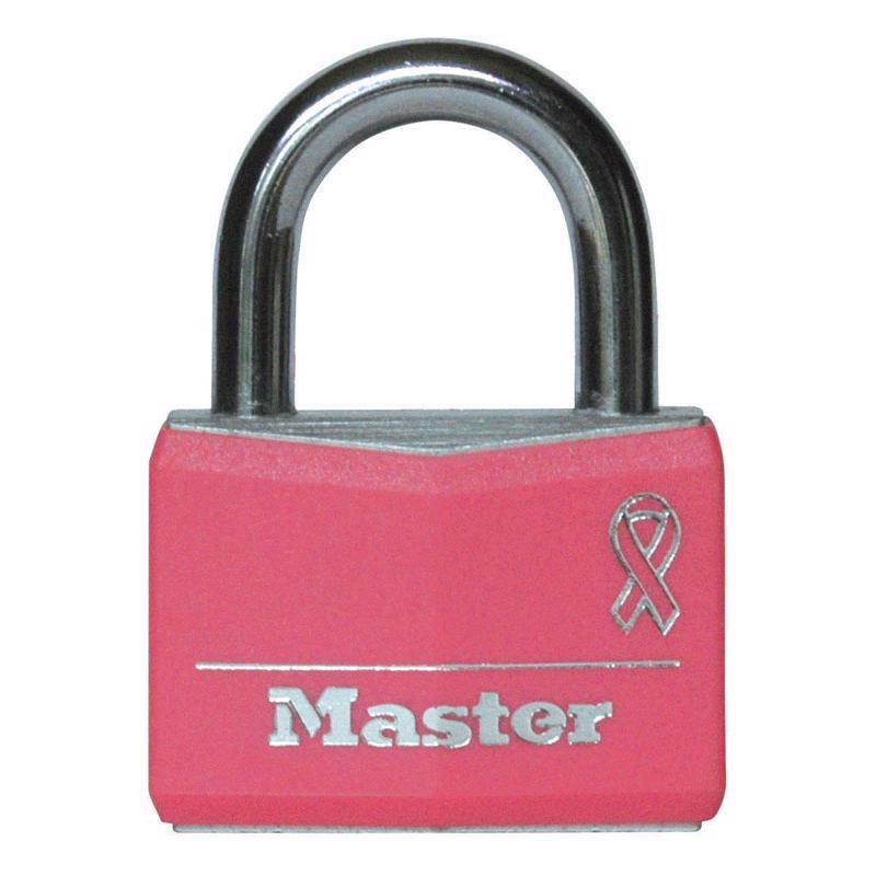Master Lock 146D Covered Aluminum Keyed Padlock, 1-9/16 inches, Pink