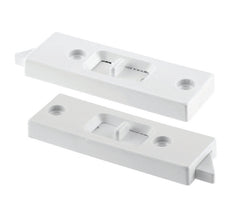 Prime-Line F 2598 Tilt Latch Pair, White Plastic Construction, Spring Loaded, 2 in. Hole Center Spacing