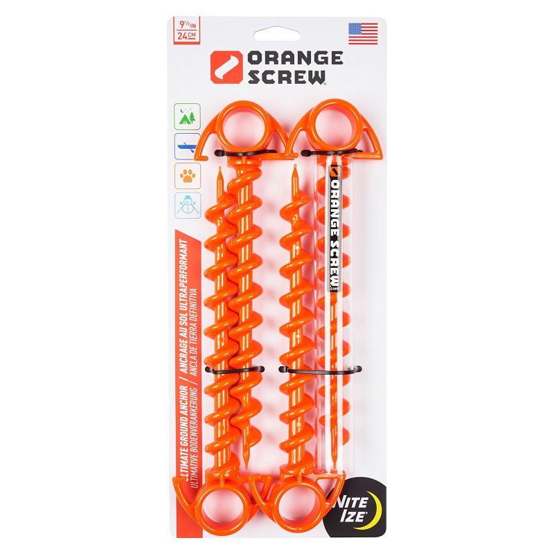 Nite Ize Small Ultimate Ground Anchor, 4 Pack, Orange, OSS-31-4R3