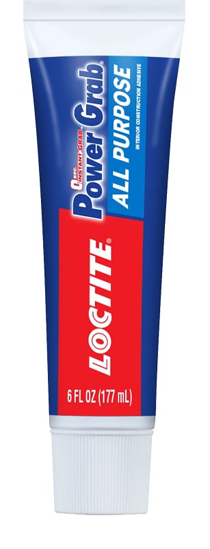 Loctite Power Grab All Purpose, White Construction Adhesive, 6 fl oz Tube, 1 Pack 2029846