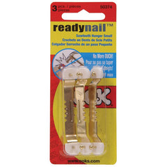 OOK 533862 ReadyNail Sawtooth Hanger, Picture Hanger, Gold Finish, (3-Count) 50374