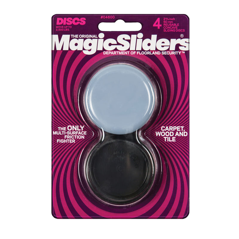 Magic Slider 04600 2-3/8" Concave Silicone Furniture Sliders | Reusable Floor Protectors for Smooth Movement & Scratch-Free Surfaces | Set of 4