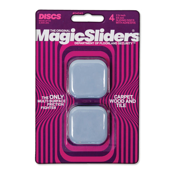 Magic Slider Self-Adhesive Furniture Disc Pad Sliders - 4 Piece Pack - Smooth Gliding Protection for Wood, Tile, Carpet, and Vinyl Floors|Size-1-3/4|Colour-Blue 04045