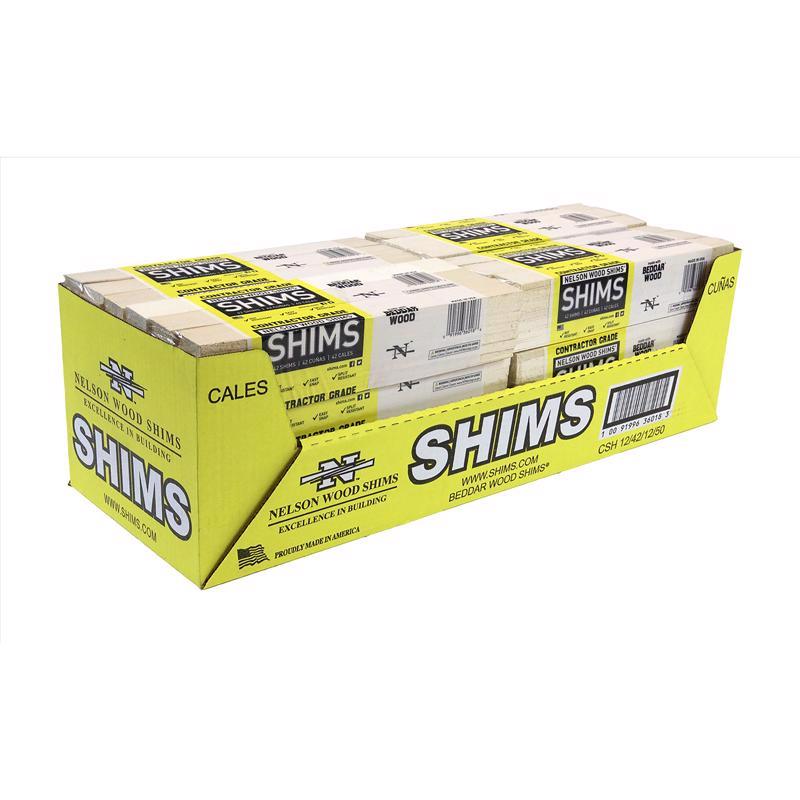 Nelson Wood Shims – Leveling Wedge Professional Contractor DIY Bulk Kit (42 Ct), Premium Beddar Wood for Performance, 100% Kiln Dried, Indoor/Outdoor Use, All Natural