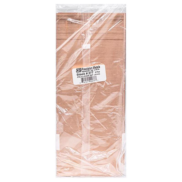 K&S Sheet 4" X 10" 0.016 " T Copper 277 (3-Pack)