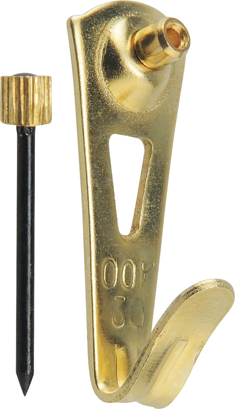 OOK 533008 Professional Picture Hangers, Art Hangers, Brass Finish, Reusable Picture Hooks, 30lb (3 set)