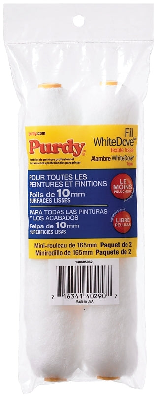 Purdy 140605062 Wire Mini Roller Replacements White Dove, 2 pack, 6-1/2 inch x 3/8 inch nap 14G605062