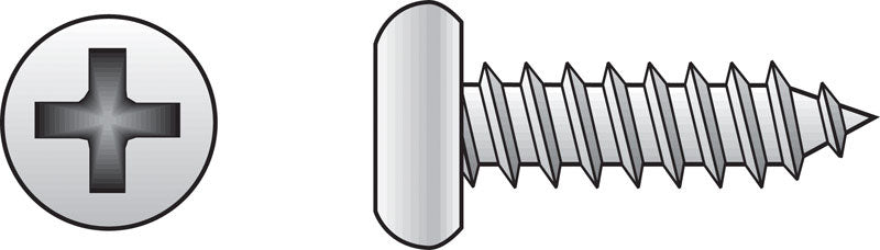 Hillman 10 in. x 1/2 in. L Phillips Pan Head Zinc-Plated Steel Sheet Metal Screws 100 1 pk