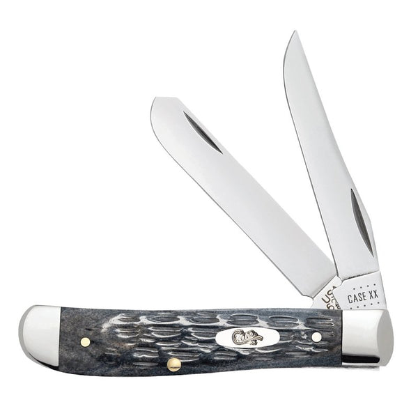 Case xx Pocket Worn Crandall Jigged Gray Bone Mini Trapper CV Steel Pocket Knife Knives, 58414