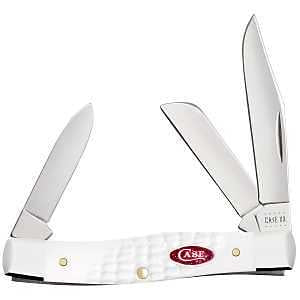 Case WR XX Pocket Knife Sparxx White Jigged Synthetic Medium Stockman Item #60184 - (63032 SS) - Length Closed: 3 5/8 Inches