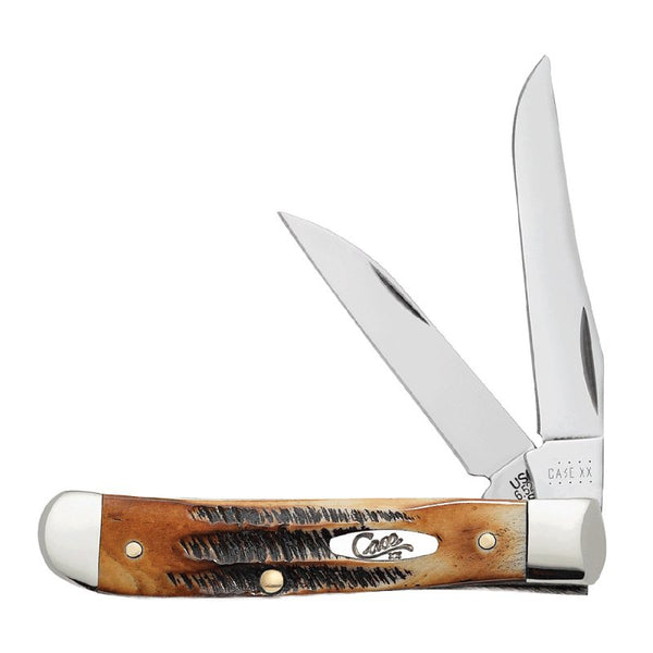 Case WR XX Pocket Knife Burnt 6.5 Bonestag Wharncliffe Mini Trapper Item #65305 - (6.5207W SS) - Length Closed: 3 1/2 Inches