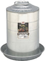 Little Giant Double Wall Metal Poultry Fount | Poultry Waterer | Heavy Duty Galvanized Steel Waterer | Made in USA (Silver, 3 Gallon) 9833