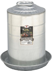 Little Giant Double Wall Metal Poultry Fount | Poultry Waterer | Heavy Duty Galvanized Steel Waterer | Made in USA (Silver, 3 Gallon) 9833