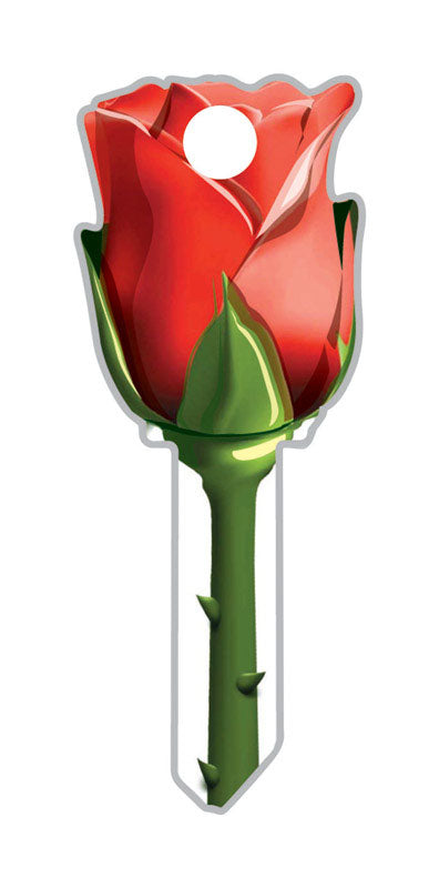 Lucky Line Key Shapes, Rose, House Key Blank KW/11, 1 Key (B107K)