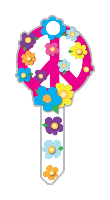 Lucky Line Key Shapes, PEACE SIGN, House Key Blank, SC1, 1 Key (B104S)