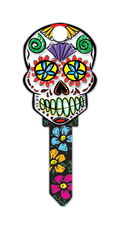 Lucky Line Key Shapes, Sugar Skull, House Key Blank, KW1/11, 1 Key (B136K)