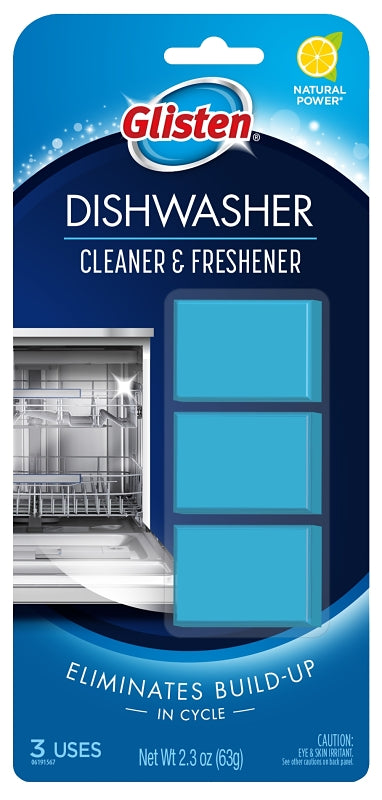 Glisten DT0312T Dishwasher Cleaner & Freshener, 3 Tablets, Clear, 3 Count