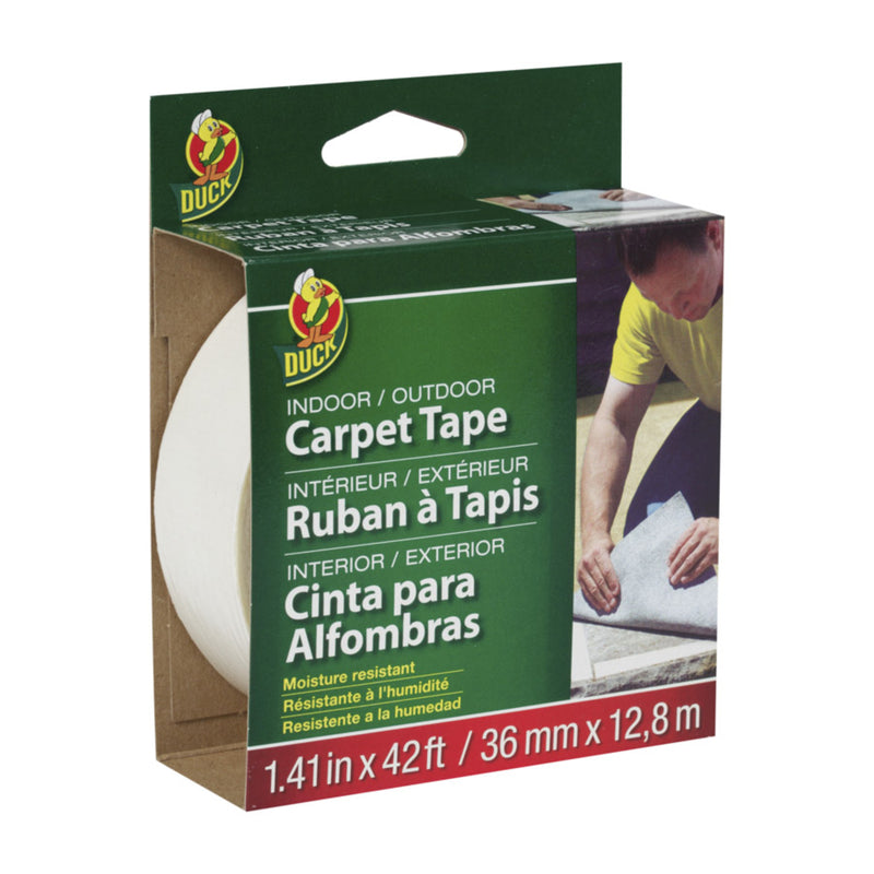 Duck 286373 Indoor/Outdoor Carpet Tape, 1.41-Inch x 42 Feet, White