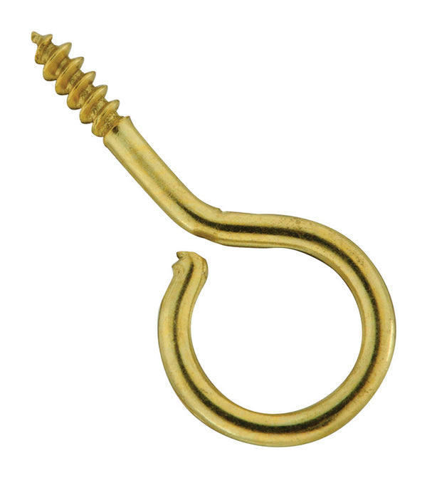 National Hardware N119-321 V2015 Screw Eyes in Solid Brass, 6 pack,#14, 1-1/16"