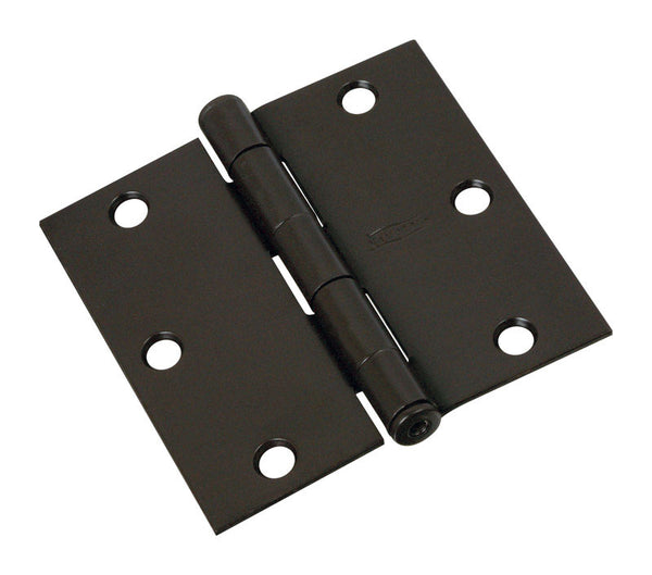 National Hardware N830-203 3-1/2 Square Corners Oil Rubbed Bronze Door Hinge (15-Pack)