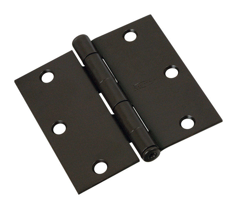 National Hardware N830-203 3-1/2 Square Corners Oil Rubbed Bronze Door Hinge