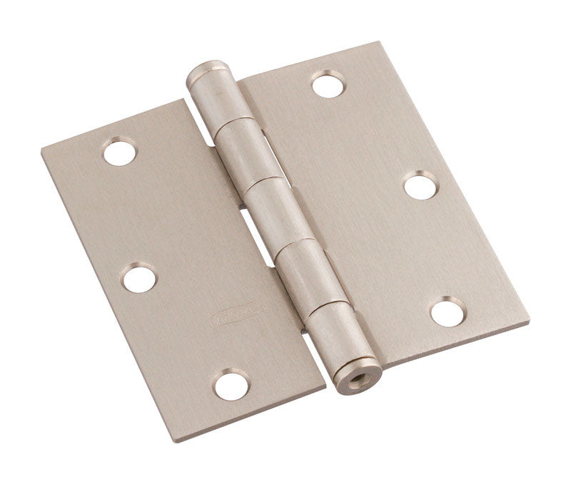 National Hardware N830-248 3-1/2 Sqaure Corners Satin Nickel Door Hinge
