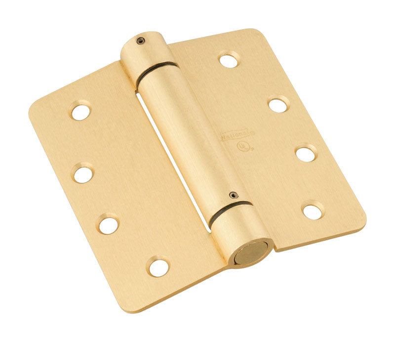 National Hardware N185-207 Spring Hinge, Brass, 4"