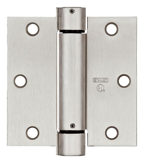 National Hardware N350-777 3-1/2" X 3-1/2" Square Corners Satin Nickel Spring Hinge (2-Pack)