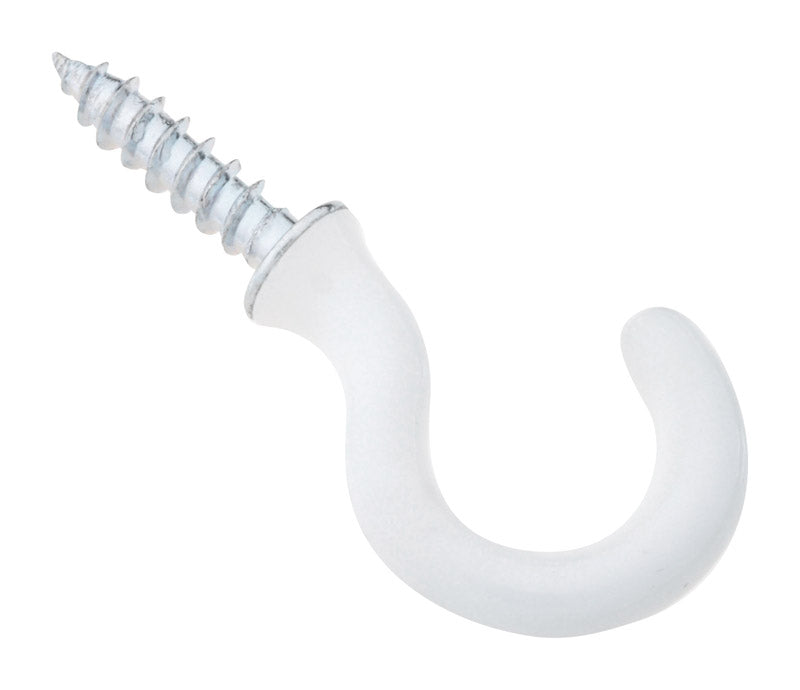 National Hardware N248-443 V2020 Cup Hooks in White vinyl coated, 5 pack
