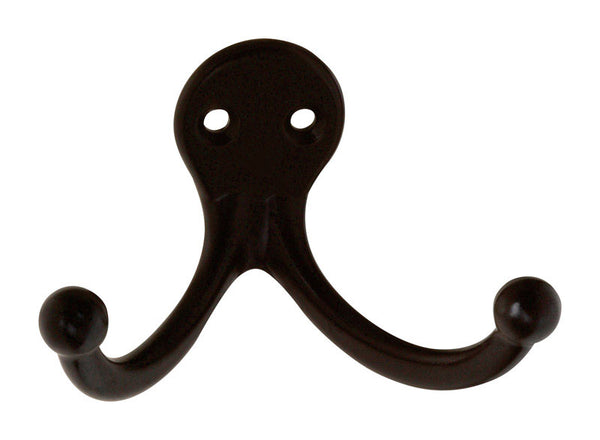 National Hardware N330-829 163 Double Clothes Hooks in Oil Rubbed Bronze, 2 piece