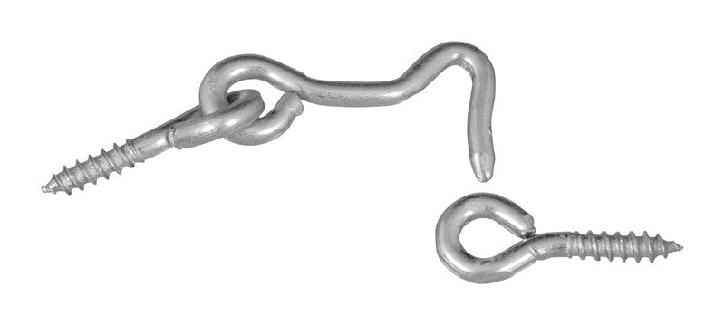 National Hardware N117-853 V2000 Hooks & Eyes in Zinc plated, 2 pack,1-1/2"
