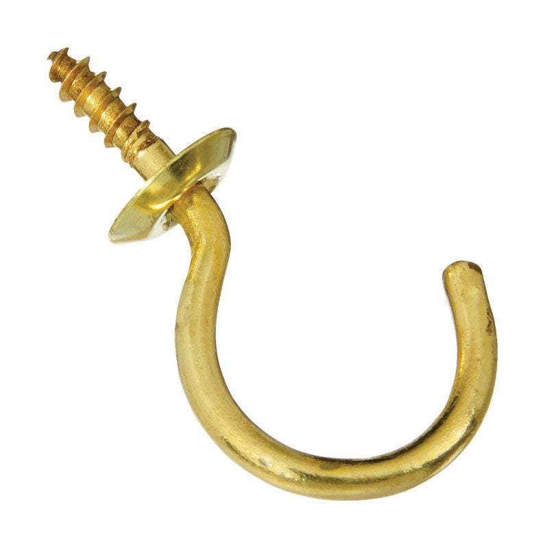 National Hardware N119-701 V2021 Cup Hooks in Solid Brass, 2 pack