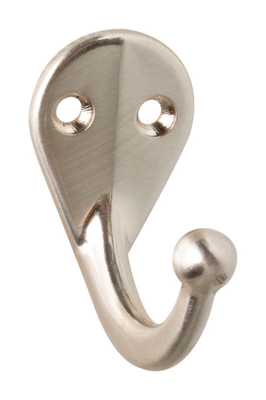 National Hardware N325-506 V162 Clothes Hooks in Satin Nickel, 2 pack