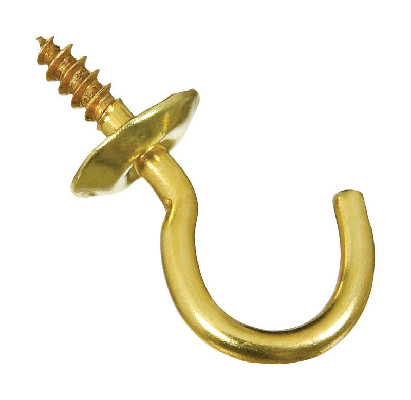 National Hardware N119-628 V2021 Cup Hooks in Solid Brass, 5 pack