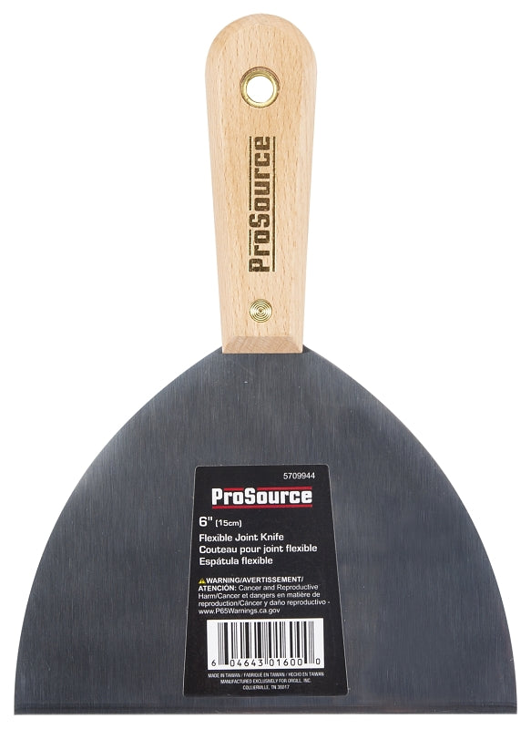 MINTCRAFT 01600R ProSource Drywall Joint Knive, 6 in W, High Carbon Steel Rose Wood, 6"